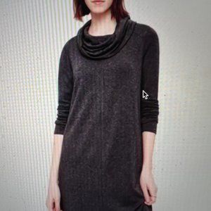 LOU & GRAY LOFT Women's Blue Cowl Neck Long Sleeve Dress Medium Super Soft